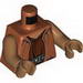 Torso SW Jedi Robe, Dark Tan Belt and Reddish Brown Undershirt Print (Ithorian Jedi) / Medium Dark Flesh Arms / Medium Dark Flesh Hands 