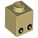 Brick 1 x 1 with Eyes Black with White Pupils Print