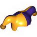 Minifig Jester's Cap with Dark Purple Left Side and Gold Pom Poms Print