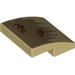 Slope Curved 2 x 2 No Studs with Dark Tan Fur Print