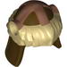Minifig Helmet Barbarian with Tan Fur and Copper Markings Print