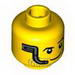 Minifig Head Beard Stubble, Raised Left Eyebrow, Headset and Smile Print [Hollow Stud]