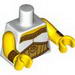 Torso Female Toga with Gold Trim and Large Belt Print / Yellow Arms with Gold Wristbands Print / Yellow Hands