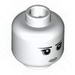 Minifig Head Female with Pale Lips and Circles around Eyes, Black Eyelashes and Eyebrows, White Pupils Print [Hollow Stud]