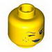 Minifig Head Female with Silver Lips, Freckles and Wink Print [Hollow Stud]