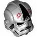 Minifig Helmet SW Stormtrooper Type 2, AT-AT Driver Dark Red Imperial Logo Print