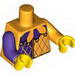 Torso Purple and Bright Light Orange Jester Collar Print / Bright Light Orange Arm Left / Dark Purple Arm Right / Yellow Hands