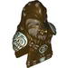 Minifig Head Modified Wookiee, Chief Tarfful with Dark Tan Face Fur, Teeth and Silver Hair Ornaments Print