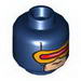 Minifig Head Male Mask with Red and Gold Visor Print (Cyclops) [Hollow Stud]