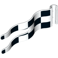 Набор LEGO Duplo Flag Wavy 2 x 5 with Chequered Print, Белый