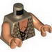 Torso LotR Vest with Woven Tan and Dark Tan Fabric and Dark Brown Laces Print / Flesh Arms / Flesh Hands