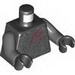 Torso Armor with Silver Exoskeleton and Dark Red Claw Scratch Marks Print / Dark Bluish Gray Arms / Black Hands