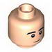Minifig Head Dual Sided Black Eyebrows, Slight Crooked Smile / Downturned Mouth with Teeth Print (SW Ezra Bridger ) [Hollow Stud]