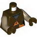 Torso Female Space Jumpsuit with Orange Belt and Silver Neck Plate Print (SW Hera Syndulla) / Dark Tan Arms / Dark Brown Hands