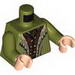 Torso LotR Coat with Tan Fur Lining over Reddish Brown Shirt, Olive Green Arms / Light Flesh Hands