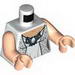 Torso LotR Dress with Metallic Silver Robe and Ornate Silver Brooch Print (Galadriel) / Light Flesh Arms / Light Flesh Hands