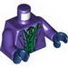 Torso Batman Suit with Green and Sand Blue Vests and Green and Lime Tie Print (Joker) / Dark Purple Arms / Dark Blue Hands