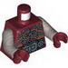 Torso LotR Armor with Belt with Large Silver Buckle and Diamond Print / Flat Silver Arms / Dark Red Hands