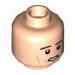 Minifig Head Dual Sided Cheek Lines, White Pupils, Chin Dimple, Open Mouth / Closed Eyes Carbonite Print (SW Han Solo) [Hollow Stud]