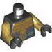 Torso LotR Gold Armor and Blue Jeweled Belt Print / Pearl Gold Arms / Black Hands