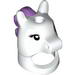 Minifig Mask Horse with Hole in Top, Black Eyelashes and Medium Lavender Mane Print (Unicorn Girl)