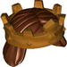 Minifig Hair Mid-Length, Straight with Gold Crown Print