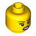 Набор LEGO Minifig Head Female with Black Eyebrows, Eyelashes, Angry Open Mouth with Clenched Teeth, Red Lips Print [Hollow Stud], Желтый