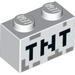 Brick 1 x 2 with Black 'TNT' Pixelated Print