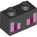 Brick 1 x 2 with Pink and Magenta Rectangles Print