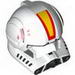 Minifig Helmet SW Clone Pilot with Open Visor and Yellow and Red Markings Print