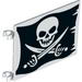 Flag 6 x 4 with Skull with Crossed Cutlasses (Jolly Roger) Print on Both Sides