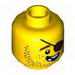 Minifig Head Beard Brown Stubble, Eyepatch, Open Grin, Missing Teeth Print [Hollow Stud]