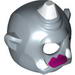 Minifig Mask Cyclops with White Horn, White Teeth, Magenta Lipstick and Black Beauty Mark Print