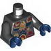 Torso Dark Blue Muscles, Dark Red Straps and Armor and Fire Chi Emblem Print / Black Arms / Dark Blue Hands