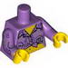 Torso Female Shirt Tied at Waist with Purple and Silver Circles Print / Medium Lavender Arms with Purple and Silver Circles Print / Yellow Hands