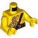 Набор LEGO Torso Bare Chest Muscles, Purple Snake Tattoo, Snake Buckle, Shoulder Strap, Scar on Back Print / Yellow Arms / Yellow Hands, Желтый