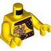 Torso Bare Chest Muscles, Purple Snake Tattoos, Snake Buckle, Shoulder Strap Print / Yellow Arms / Yellow Hands