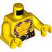 Набор LEGO Torso Ninjago Bare Chest with Muscles and Purple Snake Tattoos, Belt with Snake Heads Buckle Print / Yellow Arms / Yellow Hands, Желтый