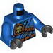 Torso Ninjago Robe with Belt, Knife, Scabbard and Lightning Power Emblem Print / Blue Arms / Black Hands
