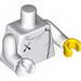 Torso Fencing Plastron with 2 Black Crossed Swords Print / White Arms / Yellow Hand Left / White Hand Right