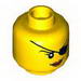 Minifig Head Dual Sided Female with Eyepatch, Smile / Angry Mouth with Teeth Print [Hollow Stud]