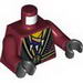 Torso Robes with Black and Gold Belt and Trim, Tooth Necklace and Snake Head on Reverse Print / Dark Red Arms / Black Hands