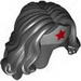 Minifig Hair Female Long Wavy with Silver Tiara and Red Star Print (Wonder Woman)