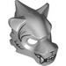 Minifig Mask Tiger with White Fangs, Black Fur and Open Mouth with Teeth Print