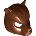 Minifig Mask Bear with Black Nose and Dark Brown Fur Print