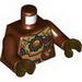 Torso with Fur, Gold Mechanical Armor, Pouch and Fire Chi Emblem Print / Reddish Brown Arms / Dark Brown Hands