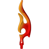 Набор LEGO Wave Rounded Double with Axle (Flame) with Marbled Bright Light Orange Pattern, Неизвестный