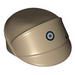 Minifig Cap, SW Imperial Officer with Silver and Black Code Disc and Dark Brown Stains Print