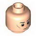 Minifig Head Black Eyebrows, White Pupils, Cheek Lines, Circles around Eyes, Frown Print [Hollow Stud]