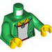 Torso Female Jacket Open over Red and Light Green Top with Necklace Print / Green Arms / Yellow Hands